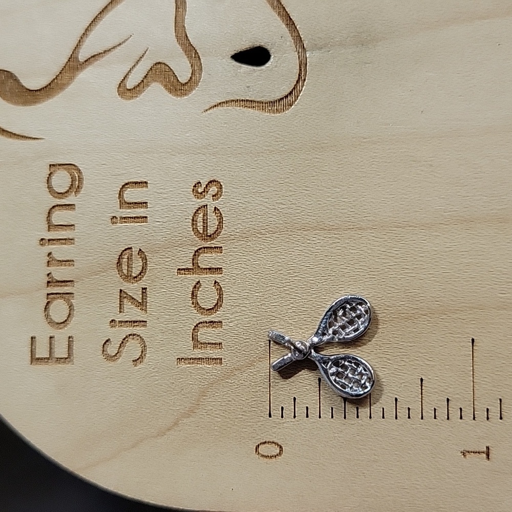 Tennis Racquet and Ball Stud Earrings - Picture 5 of 6